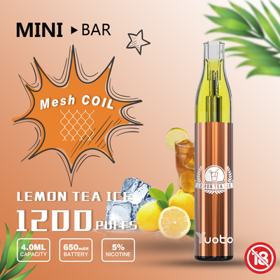 Bateria descartável 650mAh do E-suco 4.0ml de Yuoto Vape 15flavor do sopro do MiniBar 1200